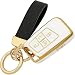 AYGUCEKE TPU Protective Key Fob Cover Case Compatible with VW Volkswagen Atlas Tiguan Taos Passat Jetta Beetle Golf MK6 Polo Smart Key Fob White - Image 2