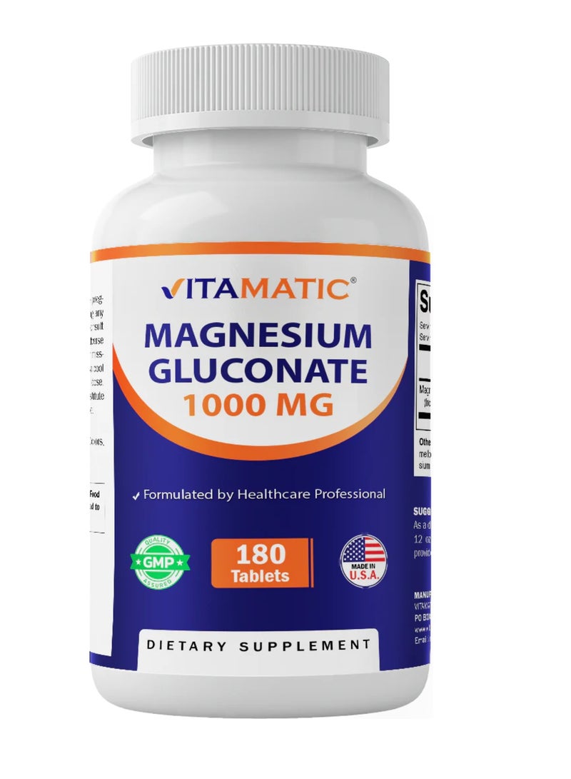 Vitamatic Magnesium Gluconate 1000 mg 180 Tablets