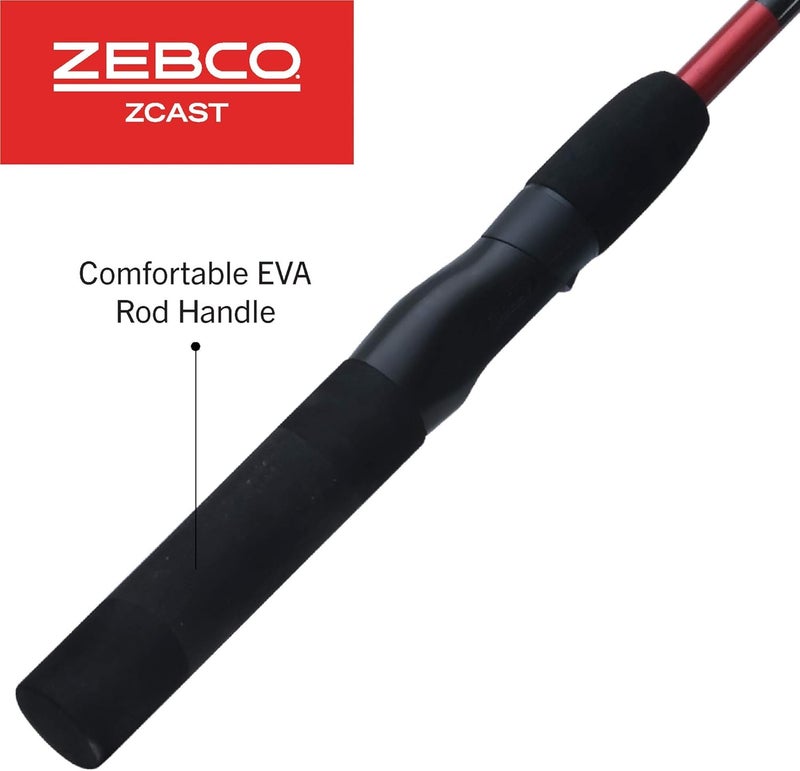 Zebco Z-Cast 6-Foot Spinning Fishing Rod - Durable Z-Glass Construction with Comfortable EVA Handle - Image 3