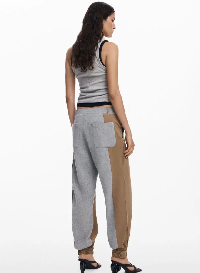 DESIGUAL Brown Hybrid Jogger Pants for Women | Best Price UAE