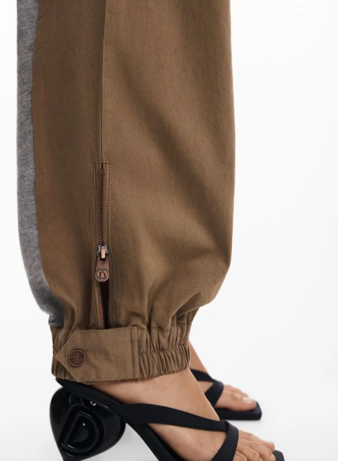 DESIGUAL Brown Hybrid Jogger Pants for Women | Best Price UAE