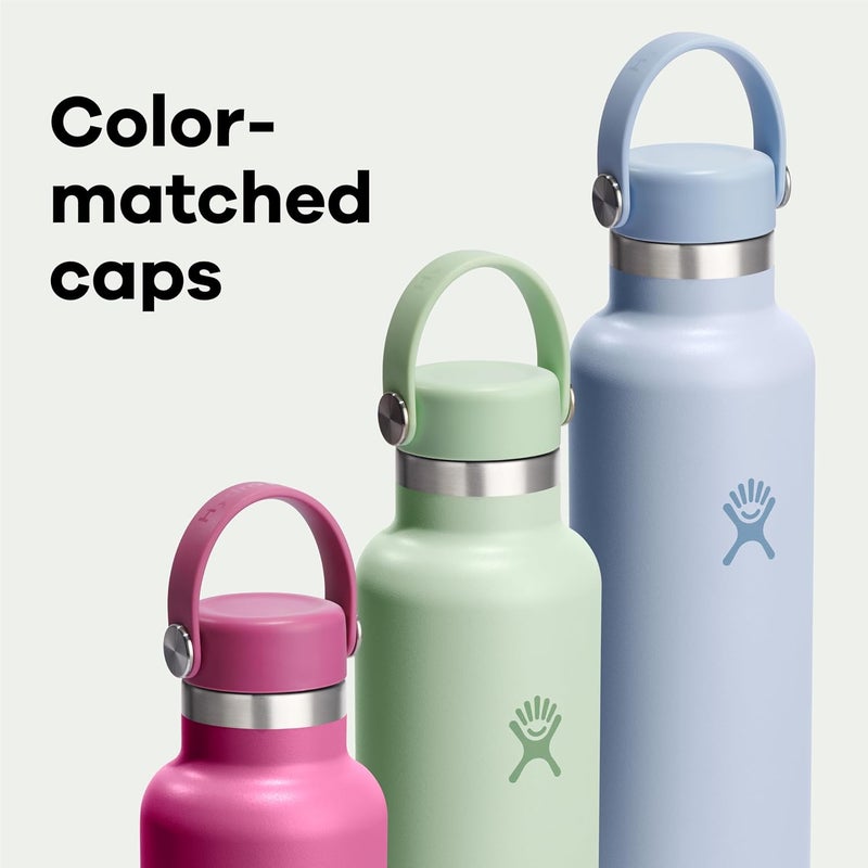 هايدرو فلاسك Traveler - 40 oz Water Bottle with Handle & Flip Straw - Fits in Cup Holder, Leak Resistant Tumbler-Reusable Insulated Stainless Steel & Rubber Base - Gifts for Women & Men, Midnight - Image 4
