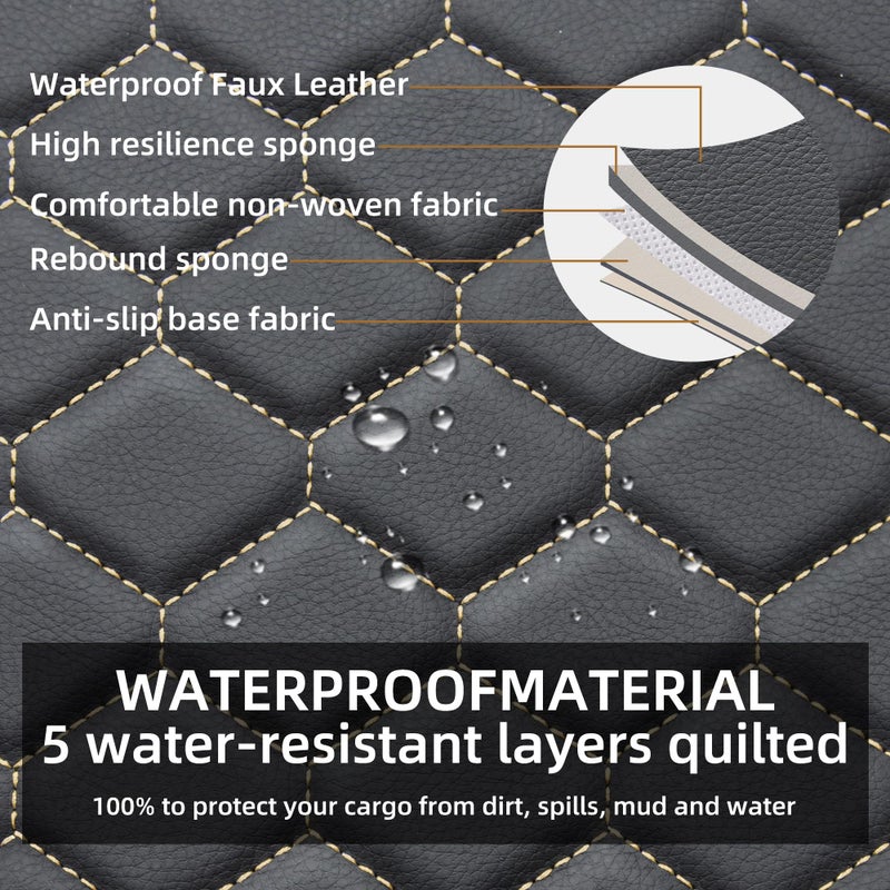Elantrip 2PCs Front Car Seat Covers Leather Car Seat Protector Universal fit for Most Cars SUVs and Trucks Water Proof Seat Protector Black and Gold - Image 3
