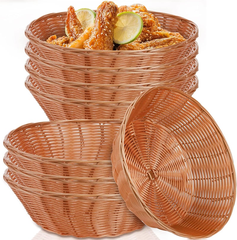Yesland سلة هدايا كبيرة من بلاستيك Yesland 8 حزمة سلال دائرية 1025 بوصة سلال خبز ووجبات طعام - Image 1