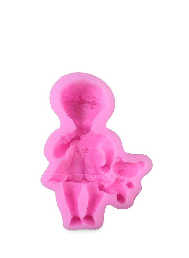 Sleep Baby Shaped Cake Decorating Mould Pink 5.2 x 9.2centimeter