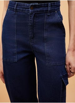 SASSAFRAS High Rise Multi Pockets Balloon Fit Jeans by Styli  - Image 4