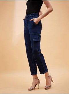 SASSAFRAS High Rise Multi Pockets Balloon Fit Jeans by Styli  - Image 3