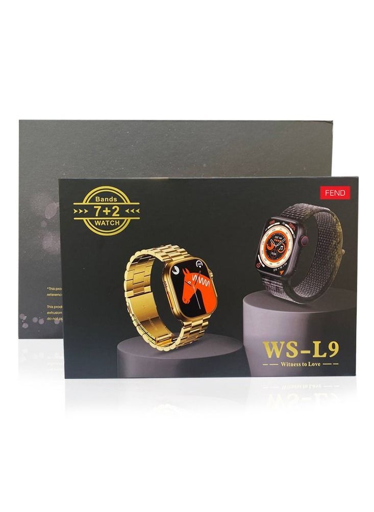 FEND - Fend WS-L9 Two Smart Watch With Seven Set Strap and Wireless Charger Combo For Couple and Lovers - Image 1