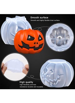 HASTHIP HASTHIP® 2Pcs Halloween Pumpkin Candle Molds, 3D Pumpkin Silicone Mold for Epoxy Resin, DIY Handmade Soap, Wax Candle, Casting Art Crafts Halloween Decor  - Image 3