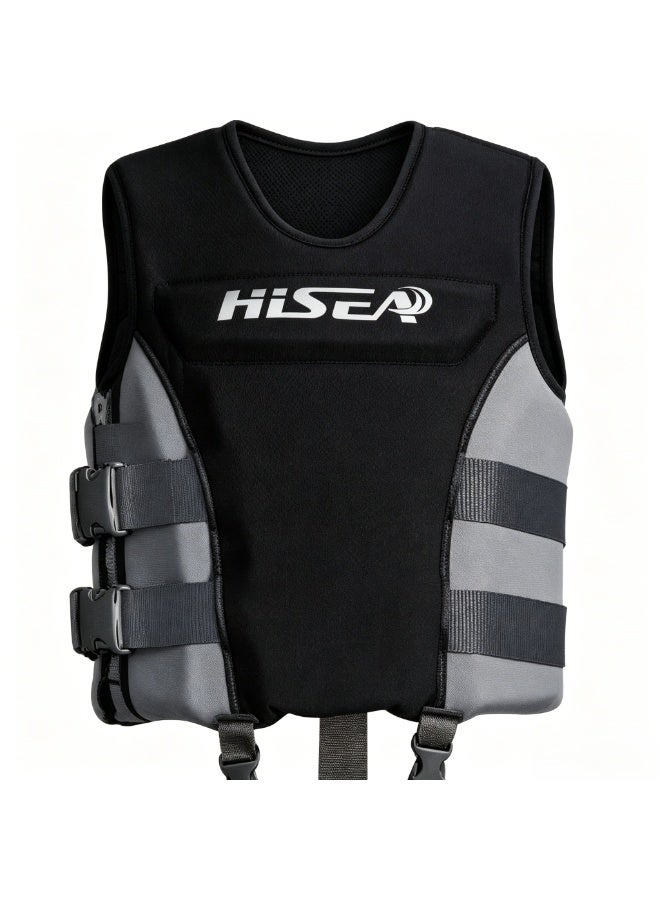 Hisea Children's Professional High Buoyancy Life Jackets Black Gray - Image 5