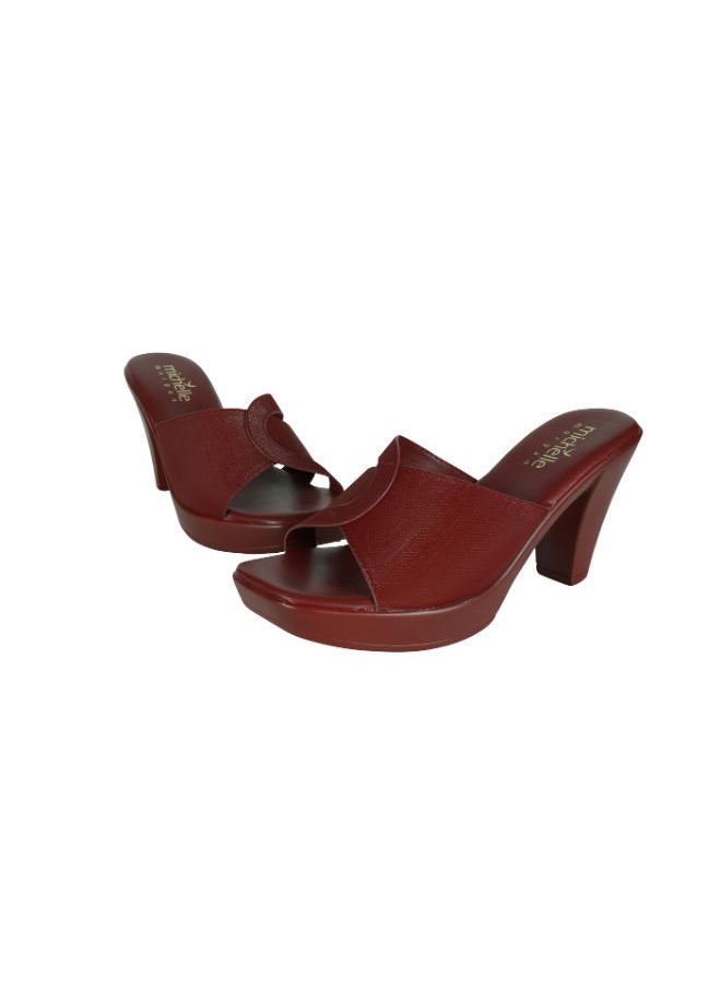 Michelle Morgan - Michelle Morgan Ladies Cone Heel Square Toe Sandals 214RJ513 Bordo - Image 1