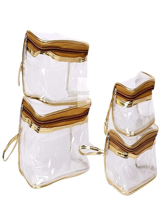 STACKRAID Transparent Cosmetic Storage Pouch, Travel Toiletry Bag Pouch, Vanity Pouch, Makeup Cosmetics kit Jewellery Organizer Jewelry Kit Pouch (1 Set of 4 Pouch) - Image 3