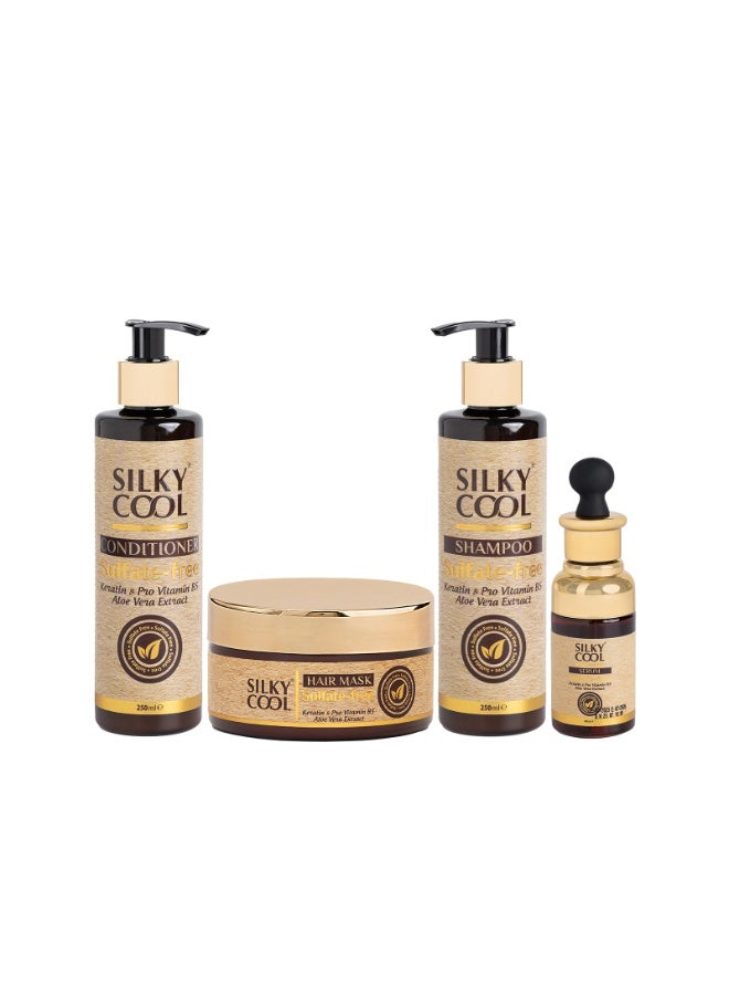 سيلكي كول Hair Care Kit Shampoo Conditioner Serum and Hair Mask Set - Image 2