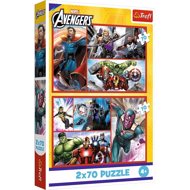 Trefl - Marvel Become a Hero Puzzle 2x70 Pieces - 34439 - Image 1