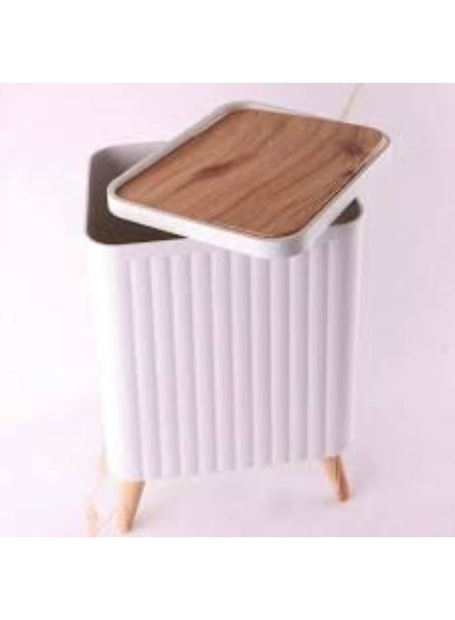 سلة مهملات ديكورية متعددة الاستخدامات بتصميم أنيق باللون الأبيض – مناسبة للغرف والمكاتب والحمامات وتنظيم المساحات بشكل جميل وعصري-(لون ابيض) - Image 3