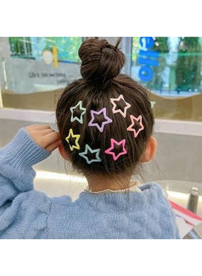 A set of clips of colorful star-shaped side hair clips, perfect for little girls, women, and children's hair accessories. - Image 5