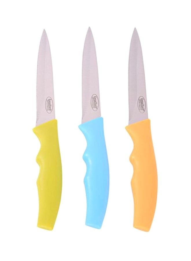 Royalford 3-Piece Utility Knife Set Blue/Orange/Yellow - Image 1