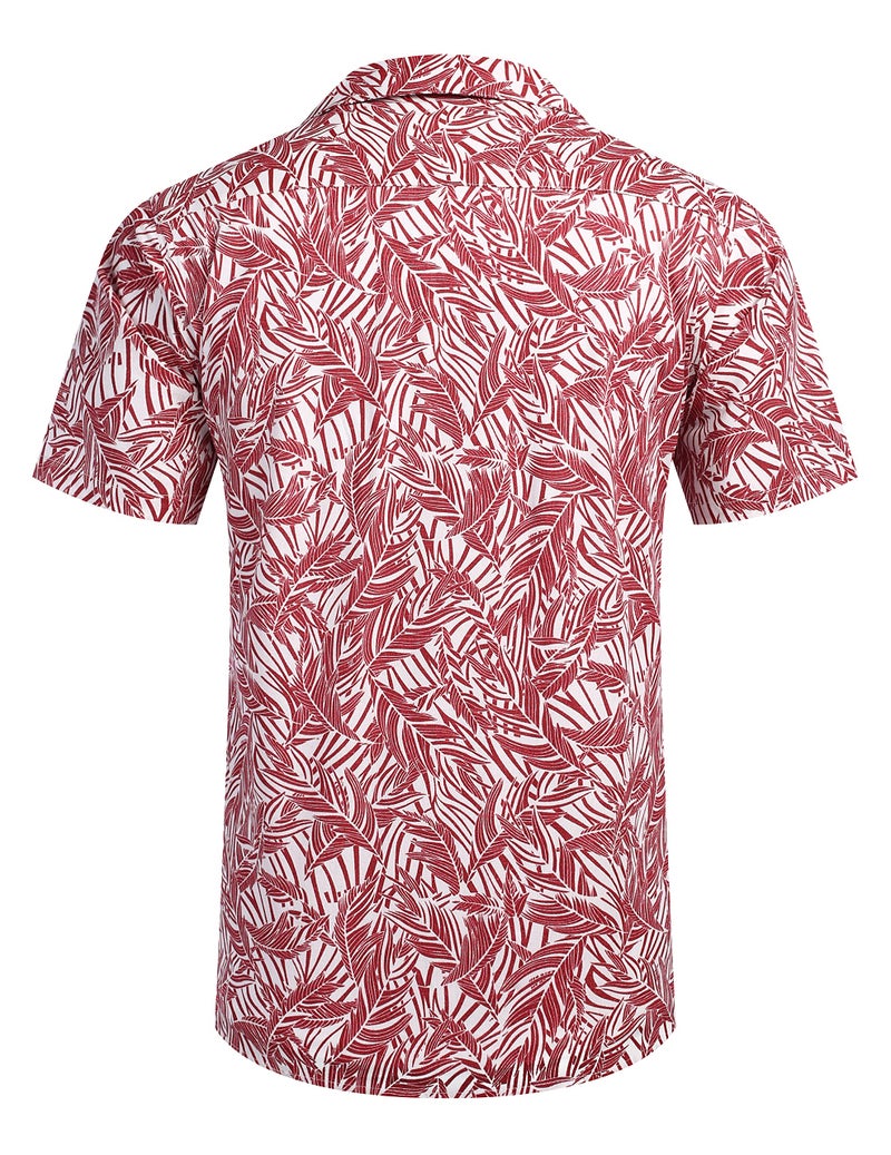 COOFANDY Men Cotton Linen Shirts Loose Fit Tropical Holiday Hawaiian Floral Shirts - Image 4