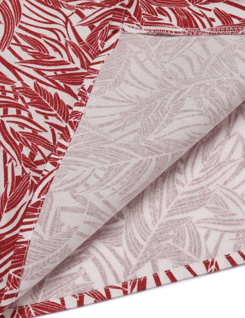 COOFANDY Men Cotton Linen Shirts Loose Fit Tropical Holiday Hawaiian Floral Shirts - Image 5