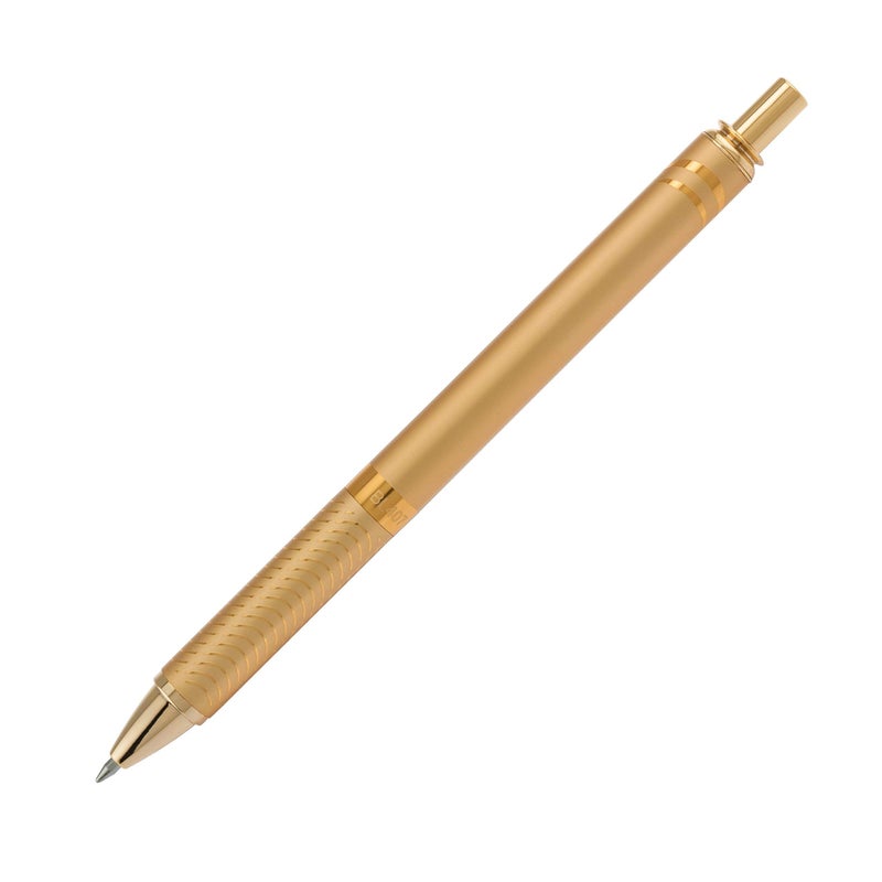 Pentel EnerGel Alloy Retractable Gel Pen, Gold Barrel, Black Ink, Includes Gif Box (BL407XABX) - Image 1