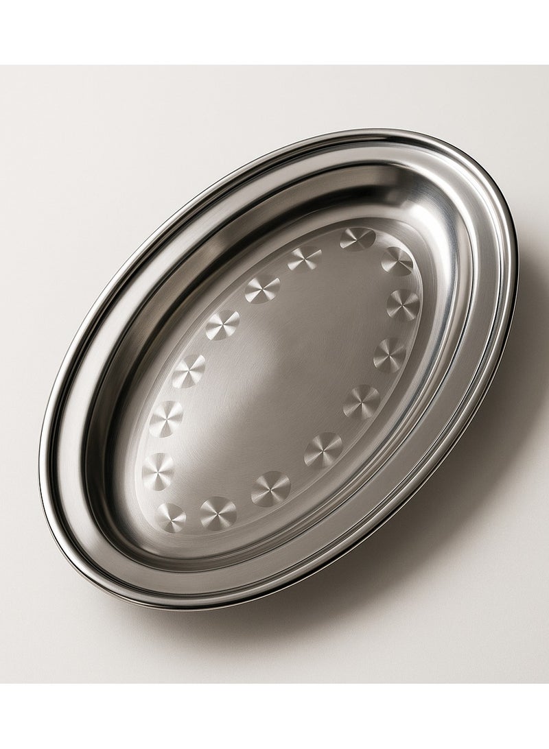 المفرج طبق بيضاوي , سرويس بيضاوي ستانلس ستيل 20 سم - Image 3