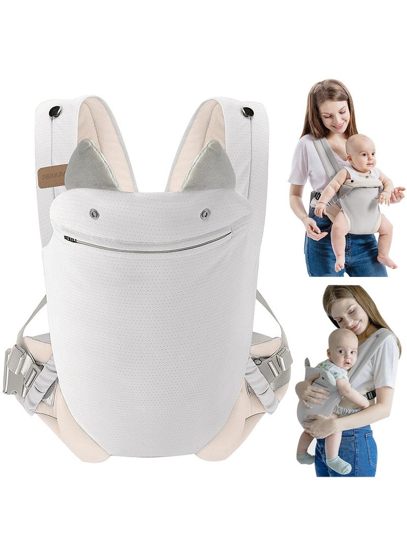 HaHaHai Baby Carrier with Pocket, 4-in-1 Easy to Wear Ergonomic Adjustable Breathable Carrier Slings, Perfect for Newborn to Infants up to 15KG Toddlers - Grey Brand: SERAPHY  - Image 1