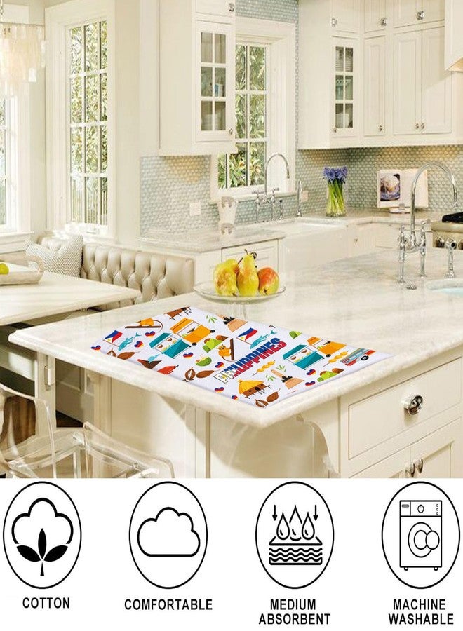 LEVLO Philippines Kitchen Towel Philippines Trip Gift Philippines Travel Culture Dish Towels Filipina Philippine Housewarming Gift (Philippines Towel) - Image 2