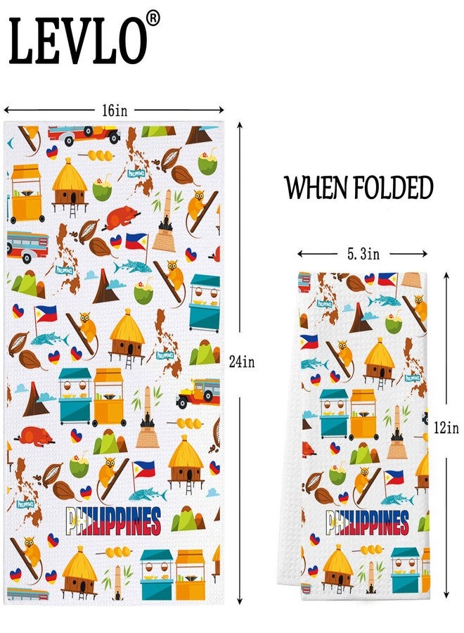 LEVLO Philippines Kitchen Towel Philippines Trip Gift Philippines Travel Culture Dish Towels Filipina Philippine Housewarming Gift (Philippines Towel) - Image 3