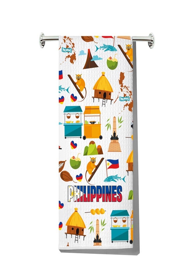 LEVLO Philippines Kitchen Towel Philippines Trip Gift Philippines Travel Culture Dish Towels Filipina Philippine Housewarming Gift (Philippines Towel) - Image 1