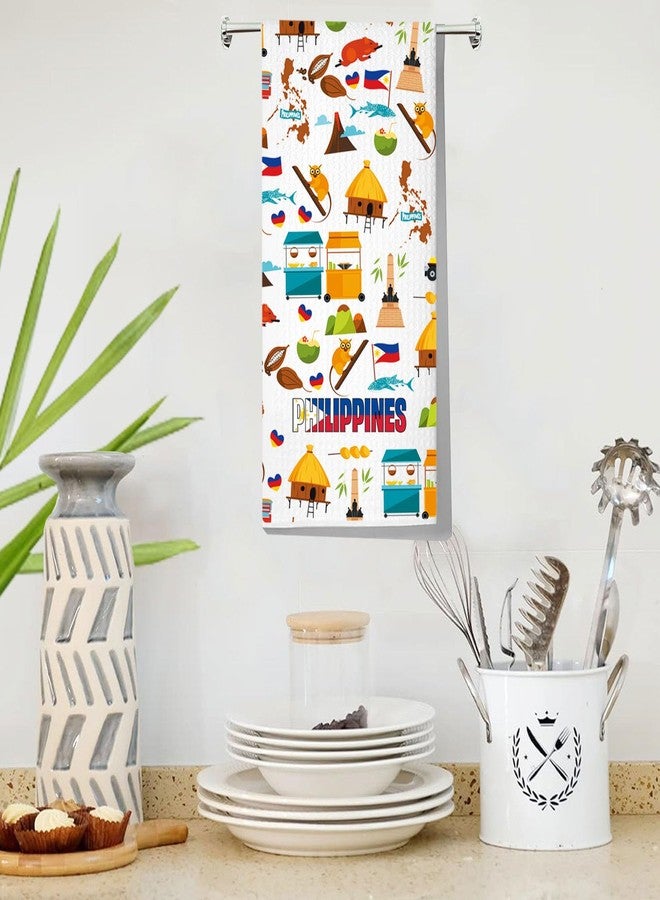 LEVLO Philippines Kitchen Towel Philippines Trip Gift Philippines Travel Culture Dish Towels Filipina Philippine Housewarming Gift (Philippines Towel) - Image 5