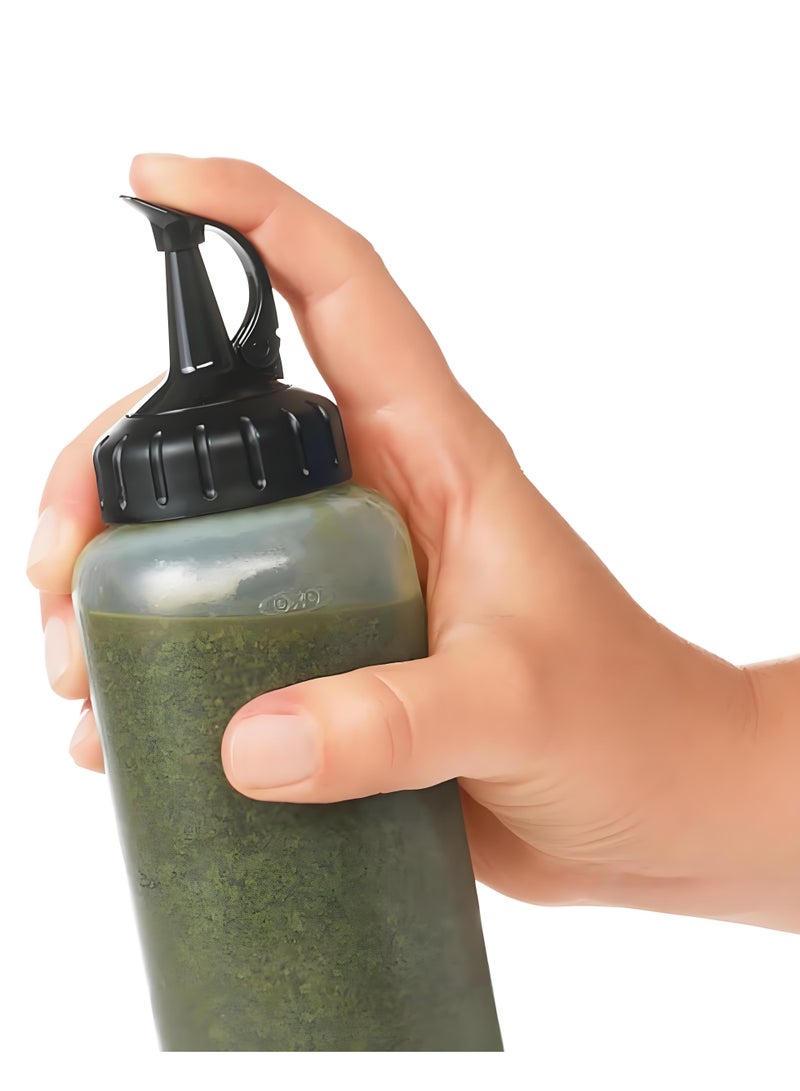 2-pack Plastic Squeeze Bottles for Sauces, 16oz Condiment Squeeze Bottles for Liquids - BPA Free Squirt Bottle with Cap - Ketchup, Syrup, Oil, Dressings, Honey & Arts and Crafts  - Image 2