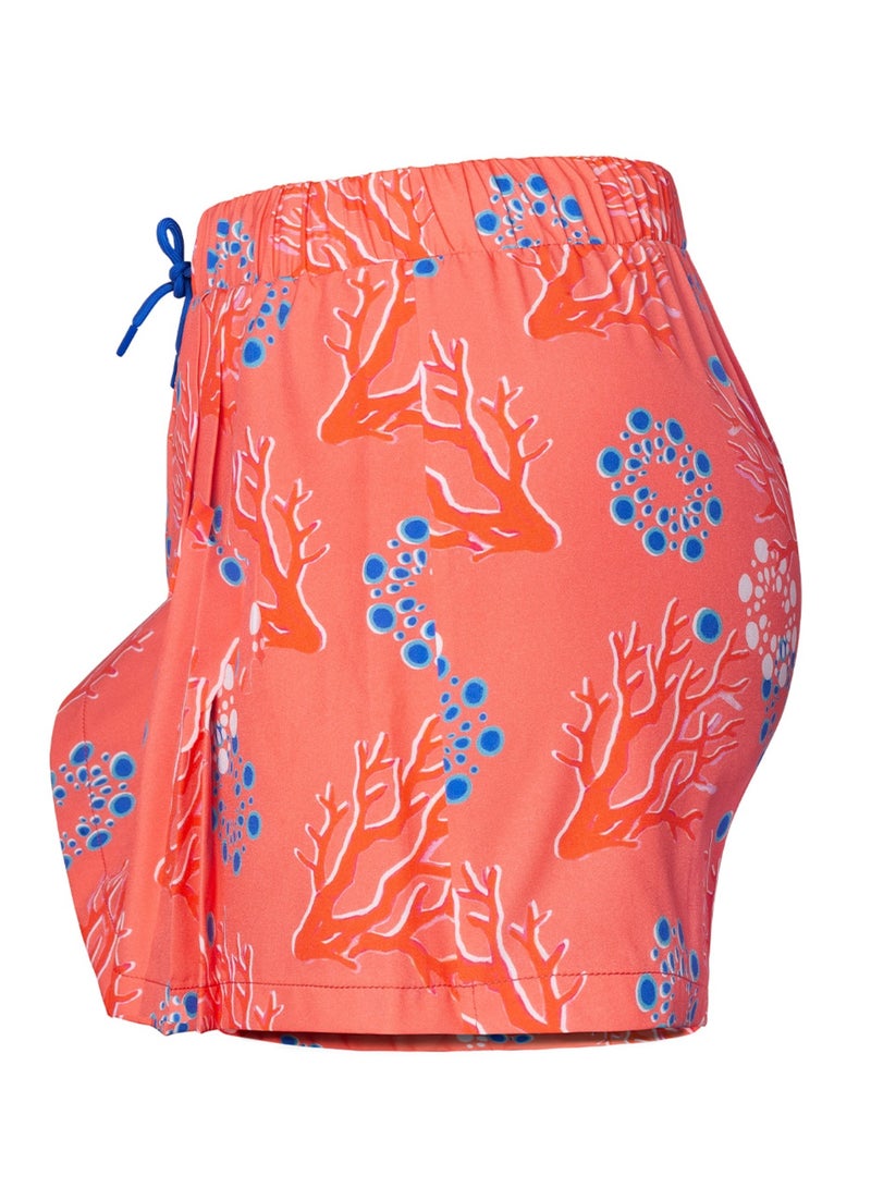 أنيموس تنورة شورت نسائية بخصر مطاطي، تصميم برباط قابل للتعديل، بنمط **كورال جلو** المميز، مصنوعة من قماش خفيف ومرن على شكل ميني تنورة، مثالية للفتيات والنساء، صناعة تركية - Image 5