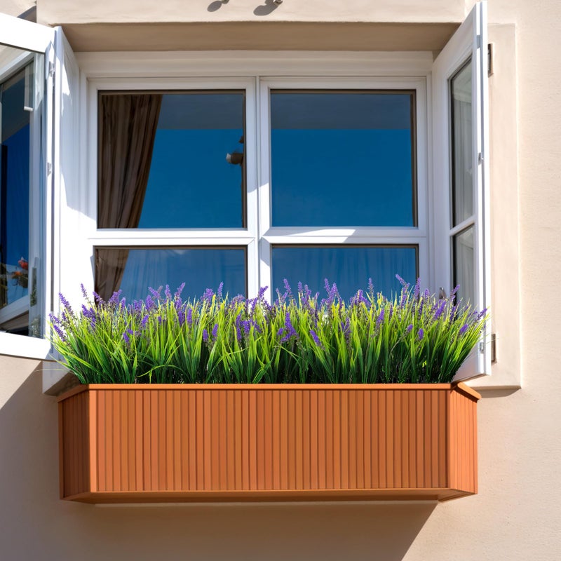 Ammyoo Artificial Faux Plants Flowers for Outdoor Decorations, Fake Monkey Grass for Outside Porch Patio, No Fade Realistic Greenery Plant, UV Resistant Artificial Shrubs for Courtyard Window Garden - Image 2