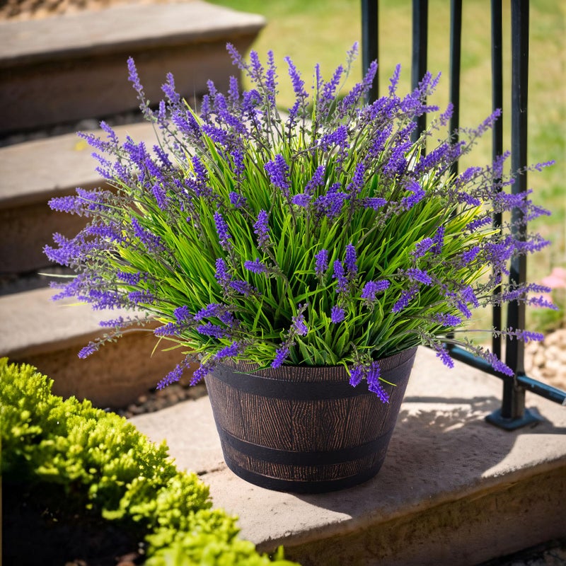 Ammyoo Artificial Faux Plants Flowers for Outdoor Decorations, Fake Monkey Grass for Outside Porch Patio, No Fade Realistic Greenery Plant, UV Resistant Artificial Shrubs for Courtyard Window Garden - Image 4