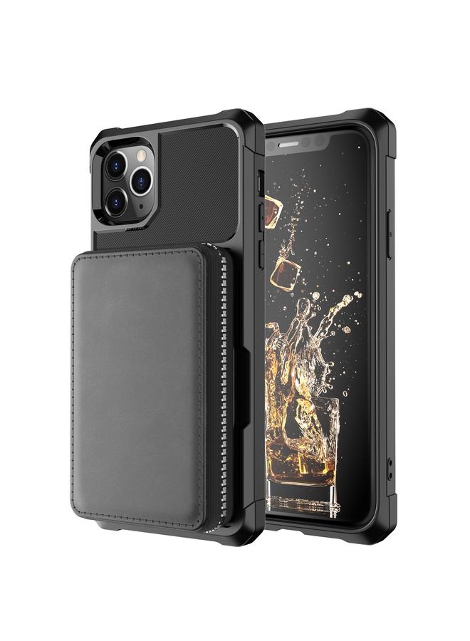 S-TOP Case For iPhone 11 Pro Max Zipper Wallet Card Bag PU Back Case - Image 2