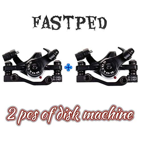FASTPED MTB Aluminum-Alloy Folding Bike Bicycle Mechanical Disc Brake (Front/Rear Calipers), Black (Combo (Front & Rear) Disc Braking Pads for MTB Mountain Bicycle Brake Disk Set of 2 disc Machine - Image 2