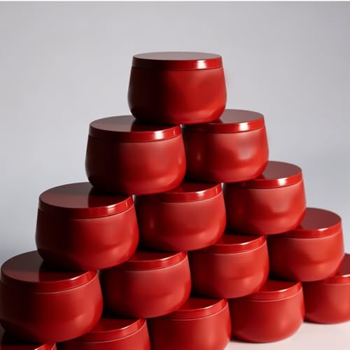 HOMAMAMOON 8oz Candle Tins | 24-Pack Premium Full Red 8 OZ Metal Candle Jars with Lids for Making Candles, Bulk Empty Candle Containers for Home DIY and Small Business - Image 4