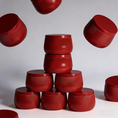 HOMAMAMOON 8oz Candle Tins | 24-Pack Premium Full Red 8 OZ Metal Candle Jars with Lids for Making Candles, Bulk Empty Candle Containers for Home DIY and Small Business - Image 5