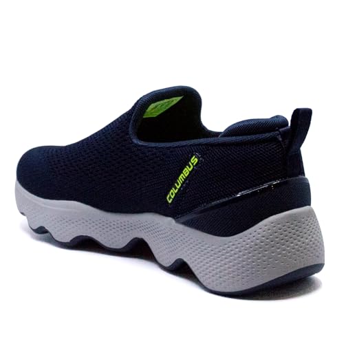 Columbus Sports Shoes - Running Shoes|Walking Shoes| Training & Gym Shoe | Outdoors Shoe for Men (Massager-01) (Navy & Fluorescent Green),UK-06 - Image 4