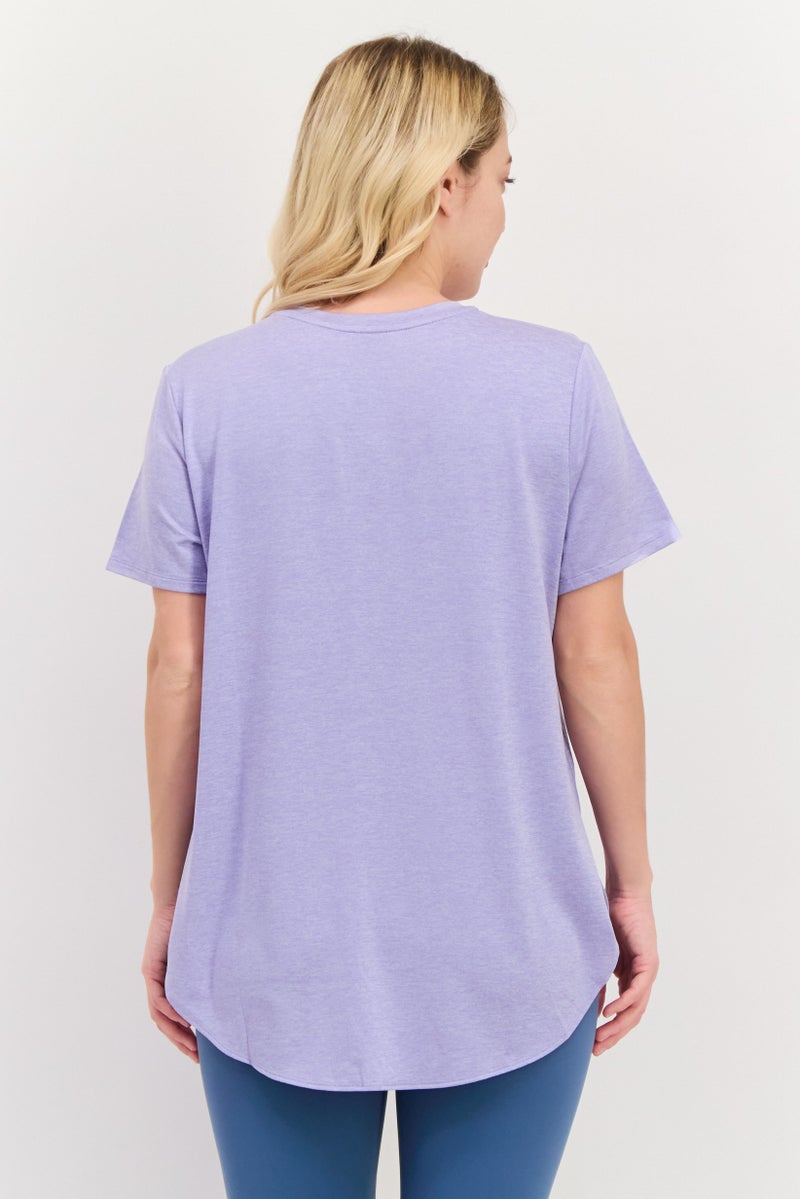 SKECHERS Women Sportswear Fit Short Sleeve Outdoor T-Shirt, Lavender - Image 4