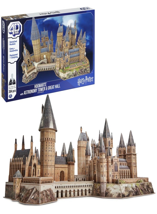 4D Build, Harry Potter Deluxe Hogwarts Castle with Astronomy Tower & Great Hall Over 2ft. Wide Model Kit 384 Pcs 3D Puzzles for Adults & Teens 12+ - Image 1