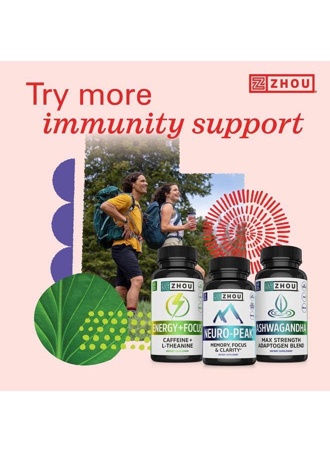 Zhou Nutrition Zhou Nutrition Vitamin C+ Immune Support Gummies Max Strength with Rose Hips & Bioflavonoids, Non-GMO, Vegan, Gluten Free, Orange Blast Flavor, 60 Count  - Image 5
