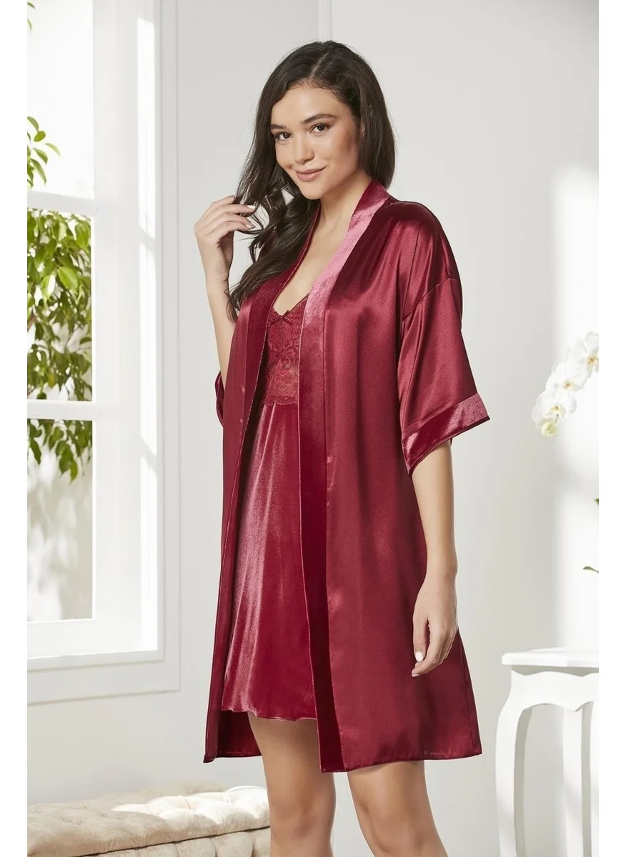 pierre cardin Velvet Satin Lace Nightgown and Dressing Gown - 4045