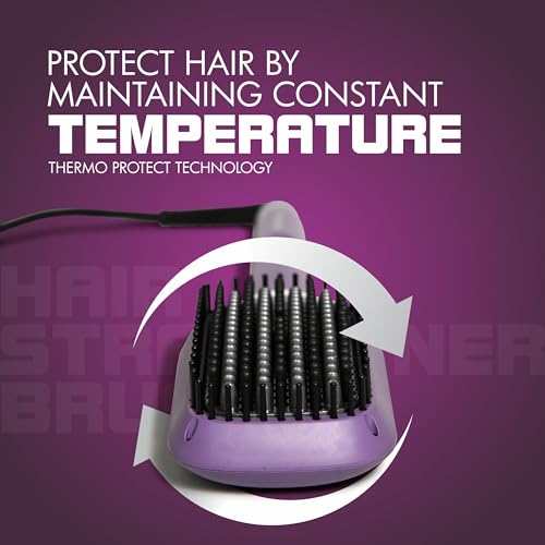 Havells Keratin Infused Hair Straightener Brush With Temperature Control For All Hair Types | 50 Watts | 2 Years Guarantee | Stunning Purple | Hs4201 - Image 3