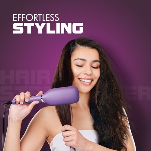 Havells Keratin Infused Hair Straightener Brush With Temperature Control For All Hair Types | 50 Watts | 2 Years Guarantee | Stunning Purple | Hs4201 - Image 4