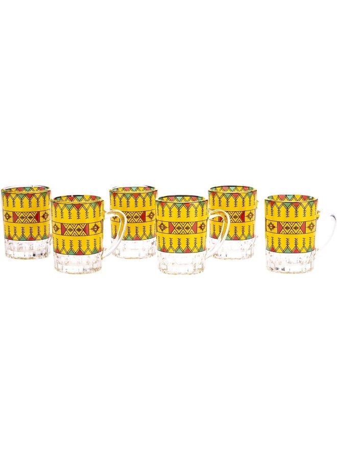 AKDC 6Pcs Glass Tea Cup W/Handle - Image 1