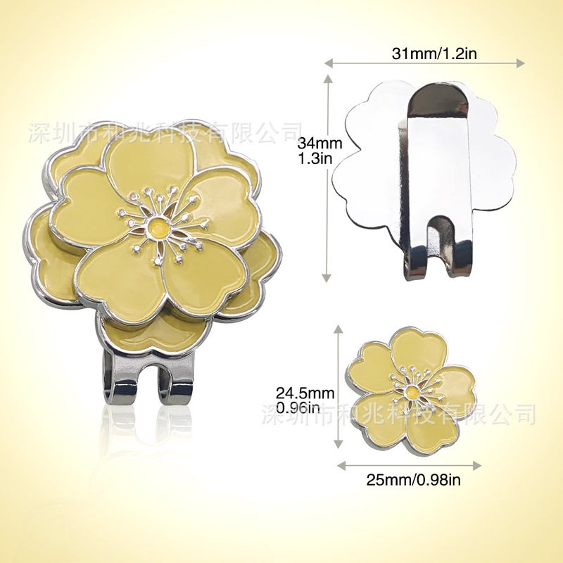 Generic Genuine golf cap clip 20 Golf Mark Mark golf cap accessories Yellow peach blossom