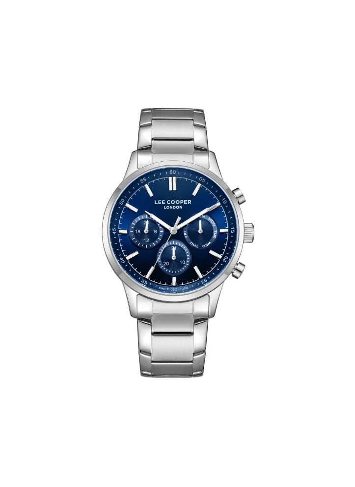 Lee Cooper Men's Multi Function Display Watch With Silver Metal Strap - LC07998.390