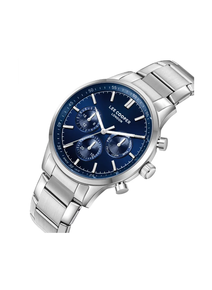 Lee Cooper Men's Multi Function Display Watch With Silver Metal Strap - LC07998.390