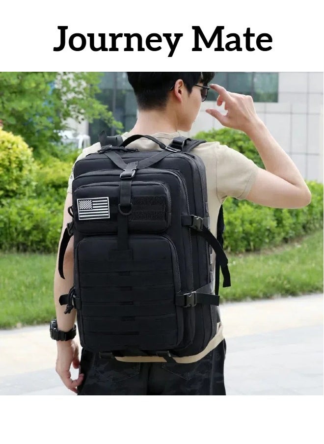 Journey Mate 50L Tactical Backpack Fishing Outdoor Mountaineering Hiking Camping Multi-Function Backpack Rucksack Black  - Image 3